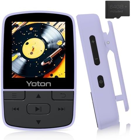 Miniatura 4 de Yoton Reproductor de MP3 con Bluetooth 5.2, almacenamiento de 64 GB, tamaño mini, música de alta fidelidad, con clip deportivo, control de volumen