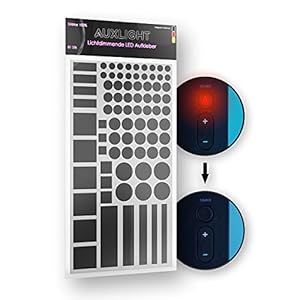 Auxlight LED Abdeckung, Tönung, Lichtdimmer Folie selbstklebend, Lichtblocker Folie, Aufkleber für Elektronikgeräte, Home Office, Fernseher, Lichtwecker, Router, Rauchmelder abdunkeln (Schwarz 100%)