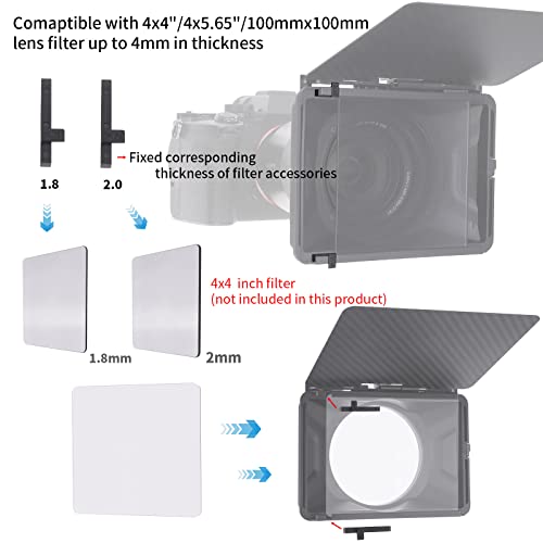 Caja Matte FOTGA Mini Ligera con Abrazadera y Bandera Superior de Fibra de Carbono para Cámaras DSLR y sin Espejo, Compatible con Filtros de 4x4", 4x5.65" y 67 mm / 72 mm / 77 mm / 82 mm (Versión Inicial) miniatura 5