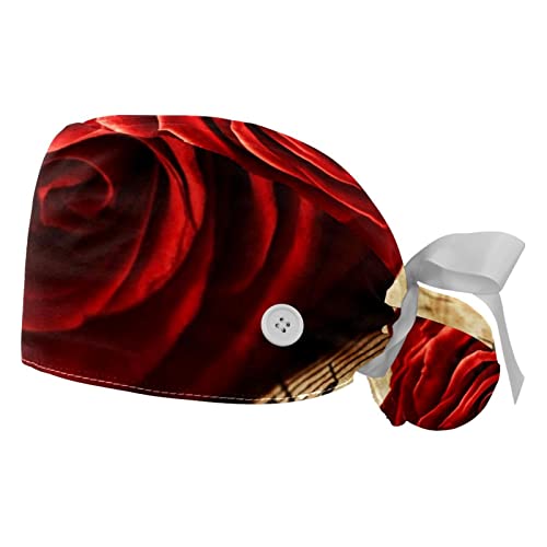 Chapeau de travail retro rose JDEZ (lot de 2) avec motif note de musique pour homme et femme