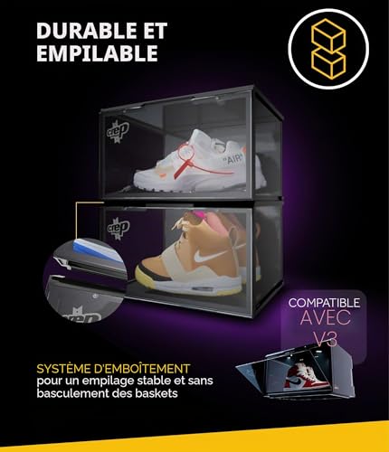 Boîte à chaussures empilable Crep Protect pour protéger de la poussière