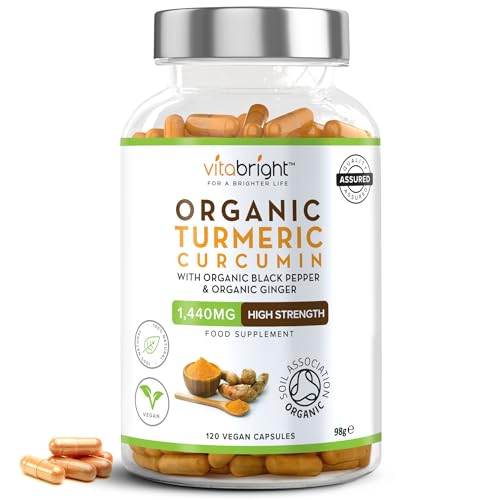 Organic Turmeric Curcumin 1380mg with Organic Black Pepper & Organic Ginger | High Potency | 120 Veg Capsules | Certified...