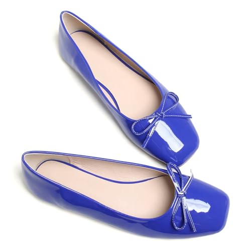 Image of Dear Time Women's Casual Foldable Ballet Flats Square Toe Ballerina Flats Shoes Comfortable