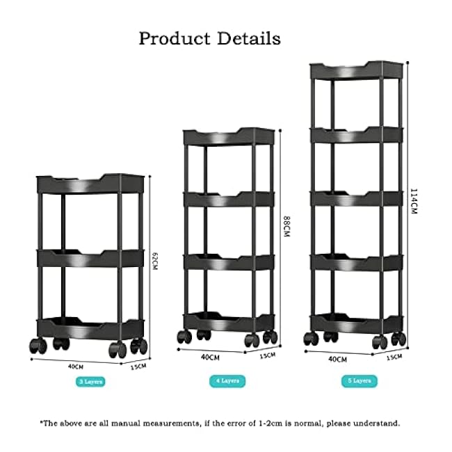 Kitchen Storage Cabinets Small Trolley Rack Floor-to-ceiling Multi-layer Household Cracked Snack Storage Shelf Kitchen Mobile Vegetable Basket Storage Basket Kitchen Shelves (Color : A-3Layer)-RKZvDOiY