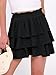 Caracilia Summer Skorts for Women Flowy High Waist Ruffle Tiered Mini Skirts 2026 Casual Beach Vacation Skirt Built-in Shorts Black Medium