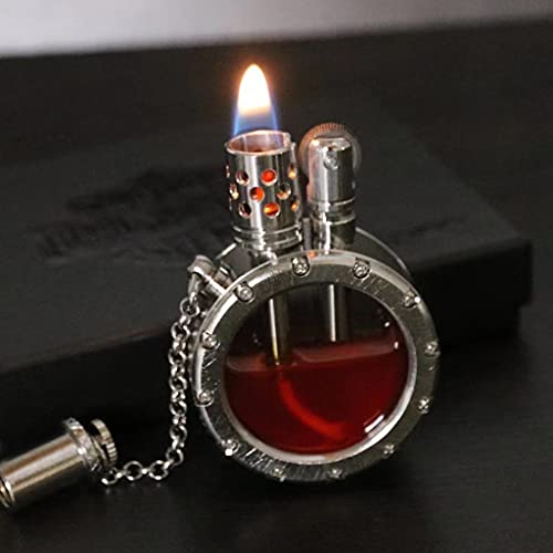 Midddslili Vintage Antique Lighter Handmade Pure Copper Kerosene Lighter Quartz Visible Transparent Oil Tank Lighters Portable Round Collection Gift Birthday Halloween Christmas Men Gift (Color : B) Midddslili Vintage Antique Lighter Handmade Pure Copper Kerosene Lighter Quartz Visible Transparent Oil Tank Lighters Portable Round Collection Gift Birthday Halloween Christmas Men Gift (Color : B)