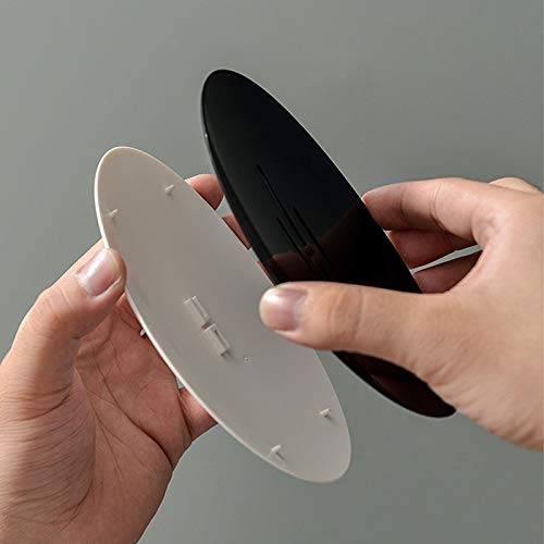 JINGYAN Jaboneras Caja de jabón, Material ABS, Almacenamiento, tamaño 14 * 1 6 cm, estéreo montado en la Pared, Espacio Ahorro, (Negro/Blanco)(Schwarz)