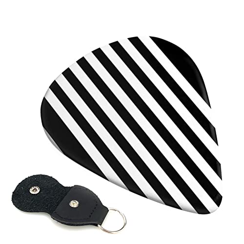 Ensemble de 6 médiators de guitare à rayures noires et blanches pour guitare acoustique, guitare électrique, basse… - Les Beatles, Paul McCartney, John Lennon, RIngo Starr, George Harrison Ensemble de 6 médiators de guitare à rayures noires et blanches pour guitare acoustique, guitare électrique, basse…