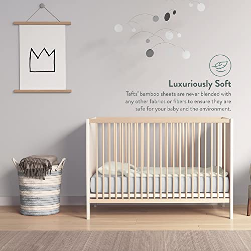 Tafts Bamboo Crib Sheet Fitted, Girls Boys & Unisex 100% Organic Bamboo Crib Sheet For Standard Crib And Toddler Mattress, Luxuriously Soft, Cool, 360 Elasticized, (28" X 52" Grey) #TOP2
