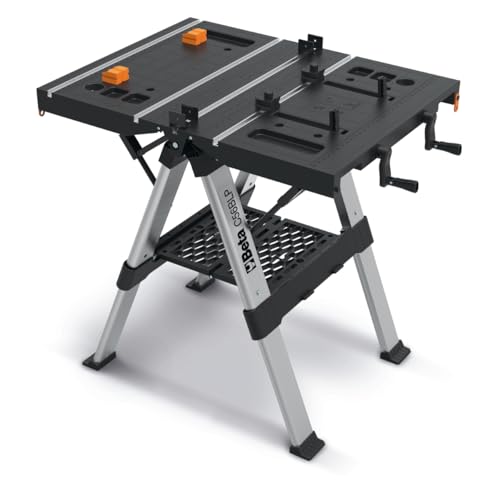 Beta Utensili, Établi Pliable Multifonction, 820x630 mm avec Échelle Graduée et Étagère de Rangement, Atelier Meuble Portable avec Poignée de Transport, Capacité...