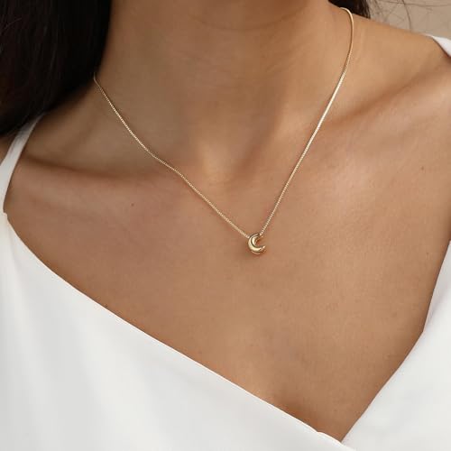 Image of Personalized Bubble Letter Initial Necklace, 14K Gold Plated, Dainty Pendant for Women, Trendy Gold Jewelry