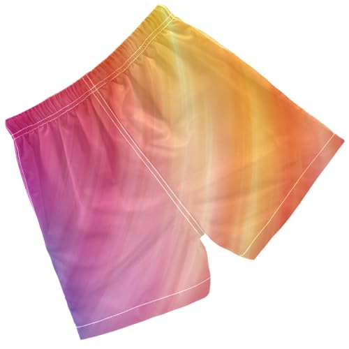 Pigsaly Boys Swim Trunks Colorful Bright Orange Pink Gradient Boys Board Shorts Swimsuit Swimwear Summer Bathing Suit S2