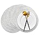 50 Stück Silberne Glitzerpapier-Tischsets, glitzernd, 35,6 cm, rund, Einweg-Tischsets, Silberne Pailletten-Deckchen, dekorative Tischsets für Hochzeit, Bankett, Party, Zuhause, Essgeschirr