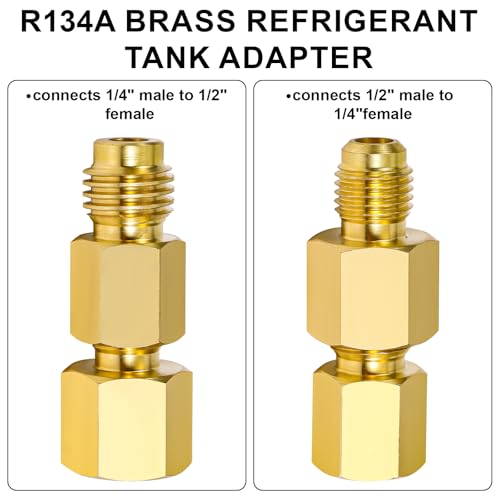 Adaptadores tanque refrigerante R134A latón 4 piezas miniatura 3