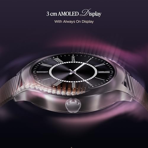 Image of Boat Enigma Gem Women's Luxury Smart Watch w / 1.19 inch (3.02cm) AMOLED Display, Emergency SOS Live Location Sharing, Female Wellness, Watch Face Studio, BT Calling, Watch for Woman (Metallic Silver)