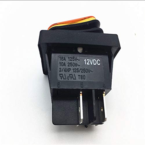 balikha Luz Amarela Automática Automática LIGADA DESLIGADA Botão SPST de 4 Pinos 12V Spot Boat Rocke