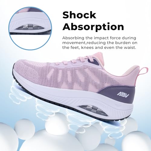 Image of QAUPPE Womens Walking Shoes with Arch Support Athletic Orthotic Sneakers for Women Foot Pain Relief