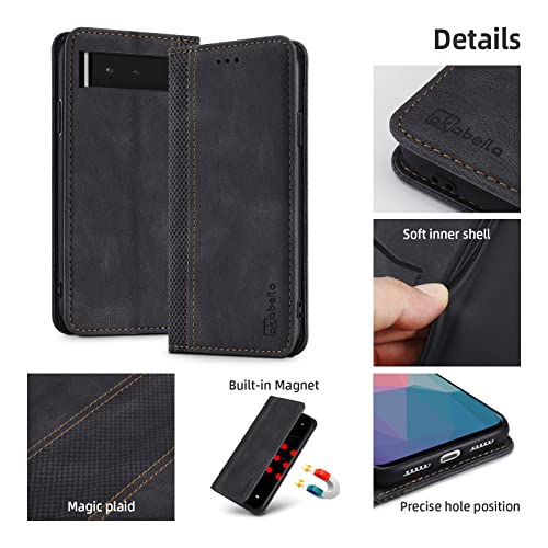 Étui Google Pixel 8 en cuir PU premium noir style folio raffiné - 6