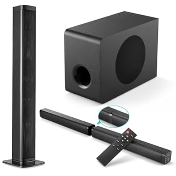 Suporta Bluetooth Soundbar, 2.1 Canais Home Theater, Versão HDMI com Subwoofer 160×230×340 mm ﻿
