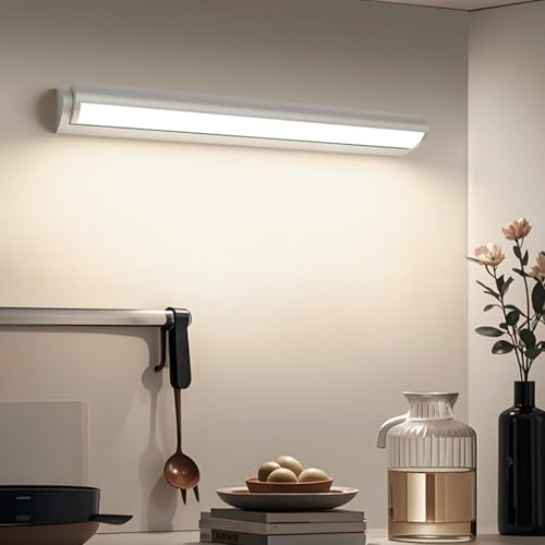 Iluminación moderno de pared LED larga con acabado plateado pulido 4