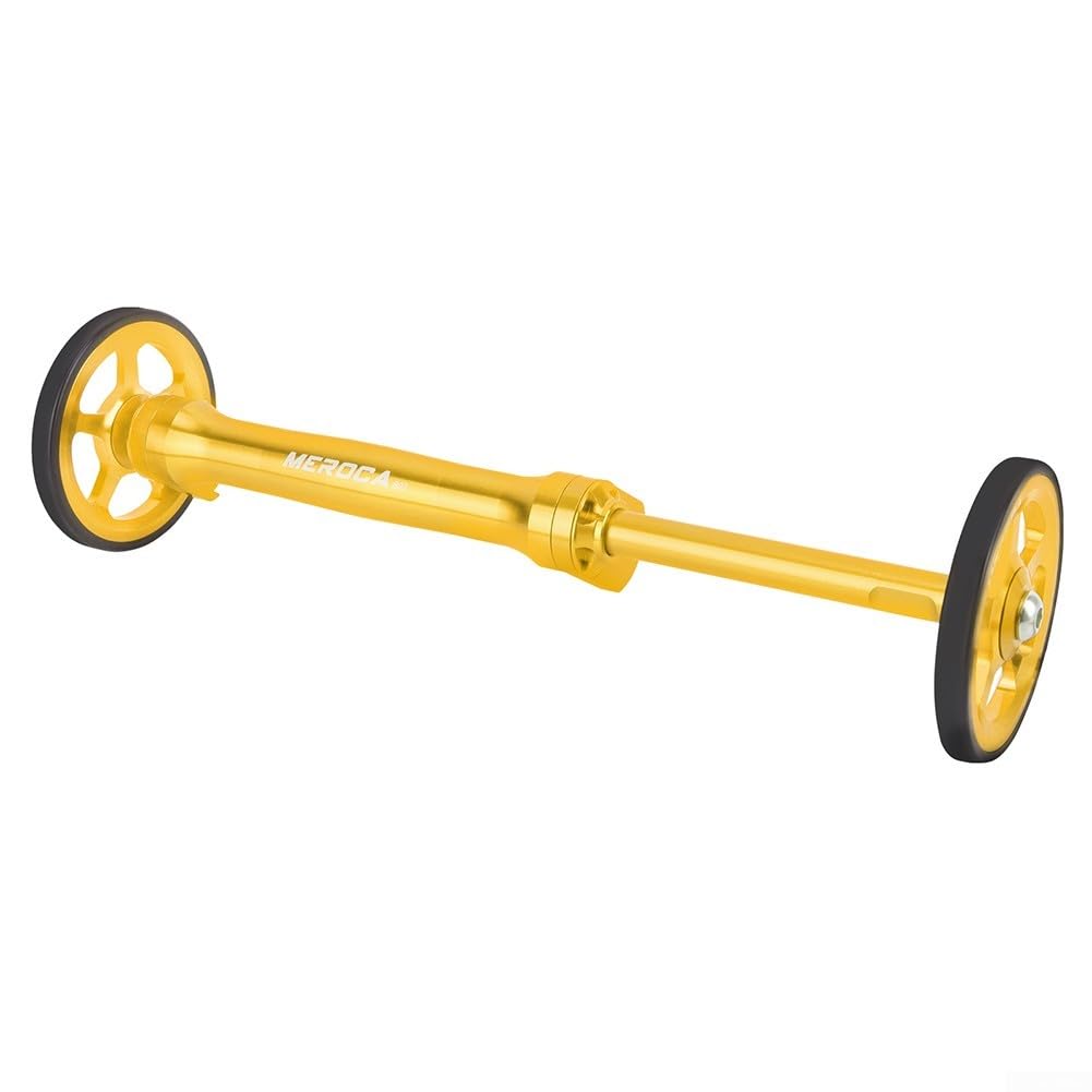 UrbanHui Folding Bike Wheel Enhancement Kit With Extension Rod For Brompton For 3Sixty Aluminum Alloy Lightweight Build(Golden)