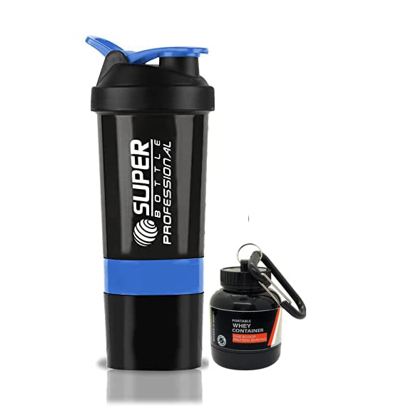 COOL INDIANS Gym Shaker Bottle with WHEY Container Bottle 500ML, Shaker Bottle for Protein Shake 100% Leak-Proof Guarantee Protein Shaker|Sipper Bottle, Ideal for Protein, PRE Workout (Blue)