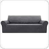 Amazon Brand - Umi Fundas para Sofa Funda Sofa 3 Plazas Ajustable Elasticas Anti Gatos Funda Protectora para Salon Gris