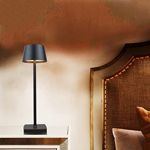 Madckdedrt Table Lamp, Cordless Lamp, Led Desk Lamp, Rechargeable, Dimmable, Aluminum, Suitable For Home, Dining Table And Outdoor Lighting (Black) #TOP5