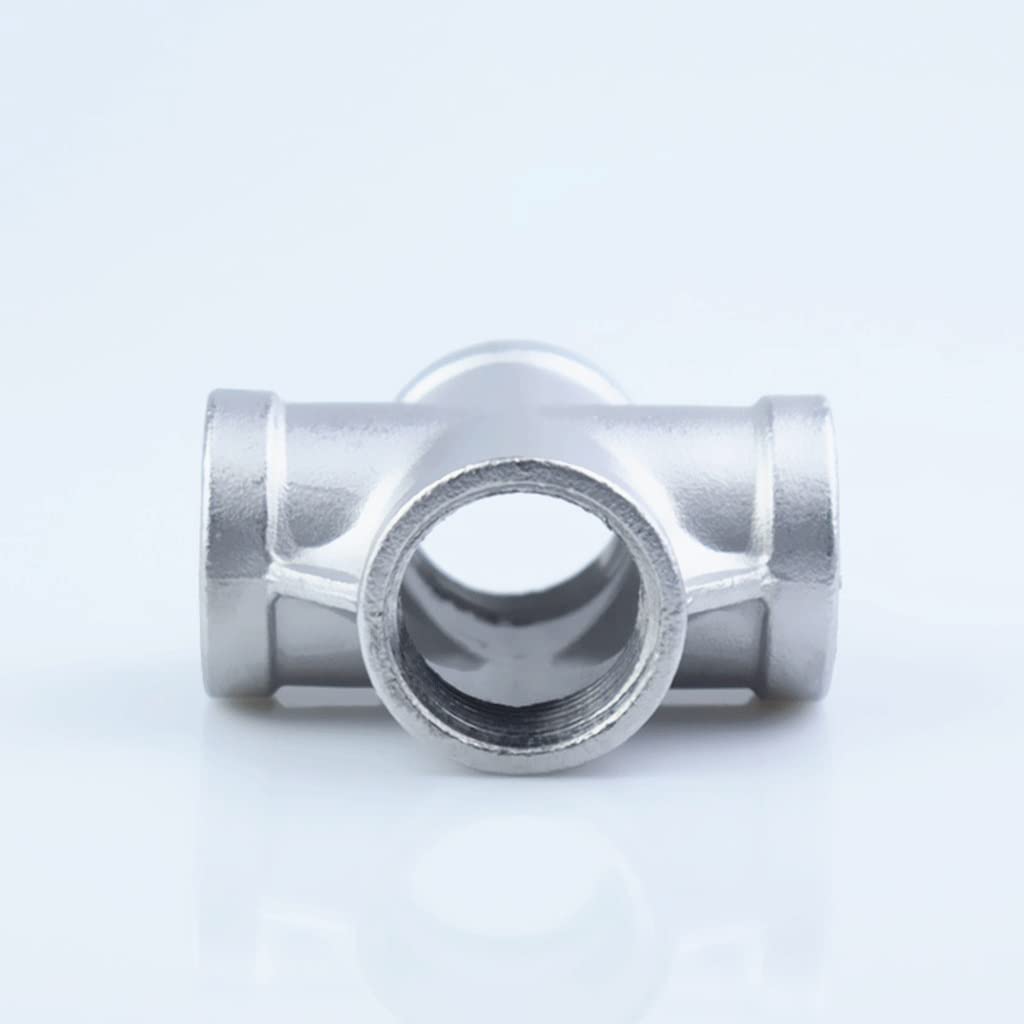 Accesorio for tubería de fundición, 1 pieza, conector de tubería de cuatro vías de acero inoxidable 304 con rosca hembra de 1/4'', 3/8'', 1/2'', 3/4'', 1'', 1-1/4'' y 2'' de igual diámetro.(1.25 Inch)