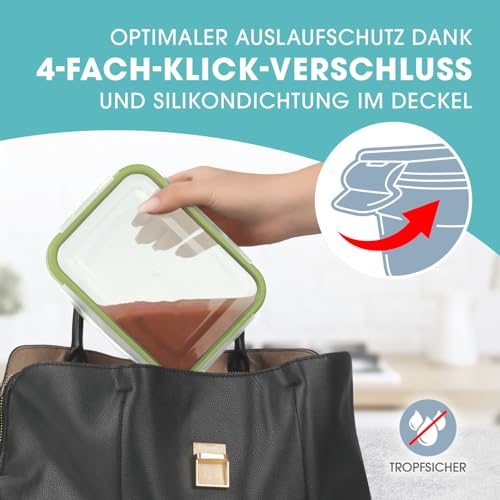 Mikrowellengeschirr GOURMETmaxx Glas Frischhaltedosen Klick-it 4er Set