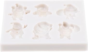 Luxshiny Molde para fondant de Natal, Papai Noel, molde para doces de chocolate para pasta de fondant, pasta de polímero de argila, resina de cozinha, assar açúcar, artesanato branco