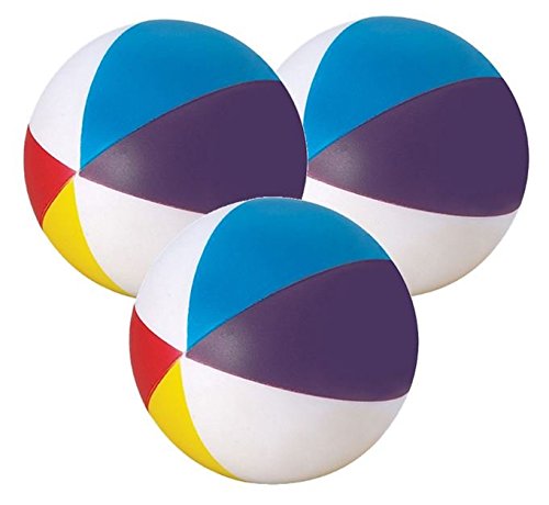StressCHECK Pelota Anti Estrés - 3 x Bolas Anti-Estrés con Diseño de Pelota de Playa, Ideales para ADHD & Autismo Cover