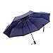 Ohuhu 60 Mph Windproof 10 Rib Travel Umbrella with Auto Open Close Button (Blue)
