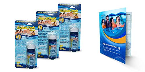Hach Company AquaChek Spa 6-in-1 Test Strips 552244 Bundle with Exclusive Water Chemistry Log (3)