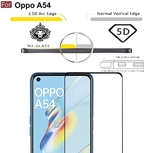 Image of STP FEEL� Glass Screen Protector Designed For Oppo A54 (6.51 inch) [Edge to Edge Coverage] HD Clear, Bubble-Free, Anti-Scratch Full Protection Durable Tempered Glass - Black, Pack of 2