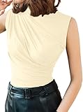 Photo Gallery avanova camicette da donna senza maniche a collo alto a collo alto aderente, beige 01., l Photo Gallery avanova camicette da donna senza maniche a collo alto a collo alto aderente, beige 01., l