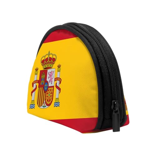 Portable Coin Purse Spain-Flag Mini Zippered Money Pouch Card Holder4
