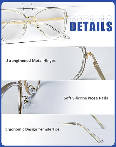 Image of Blue Light Glasses, Stylish Anti Blue Light Blocking Glasses for Computer Reading, Gaming, TV, Phones