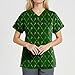 Womens Scrubs V-Neck Nursing Uniforms T Shirt Short Sleeve Christmas Blouse with Pockets Printed Plus Size Tops（Medium,1-Dark Green）