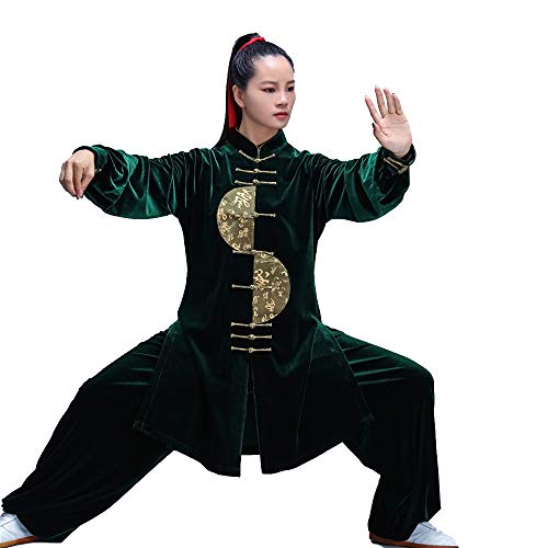 KXLK Tai Chi Clothing Autumn And Winter Performance Clothing Men And Women Martial Arts Practice Qigong Clothing,L