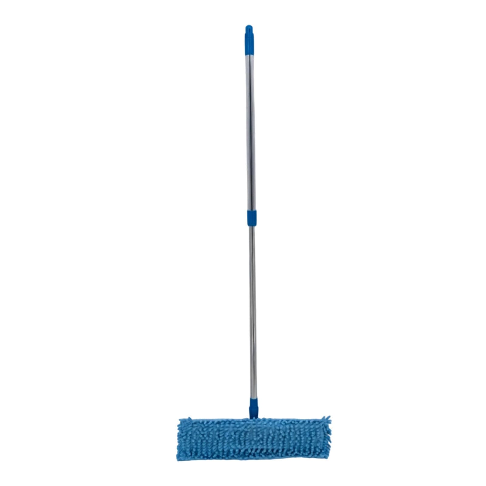 Zunate Trapeador Plano Seco y Húmedo con Almohadillas de Chenilla, Trapeador de Limpieza de Pisos Domésticos Desmontable para Uso Doméstico - Lavado Reutilizable, de Secado Rápido, Limpiador (Blue)
