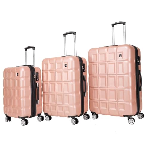 3-piece luggage set, ravel ABS lightweight luggage with 4 universal wheel password locks zippers (20/25 /29 inches)