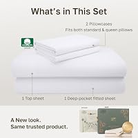 California Design Den Luxury 600 Thread Count Queen Sheets Set,Bright White — image 3