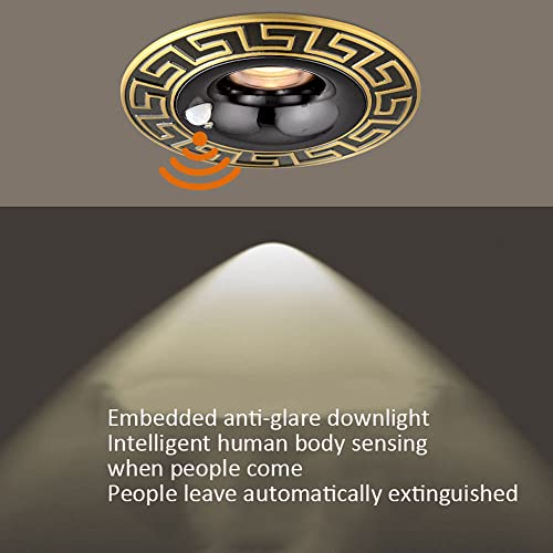 Cctung 10 Pack Human Body Sensing Led Recessed Lighting Ceiling Lights 5W, 7W, 10W, 12W Led Recessed Downlight,Chinese Brass Led Recessed Retrofit Ceiling Lights, #TOP3