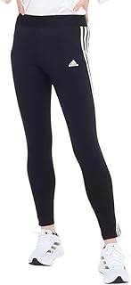 Adidas Essentials 28881 Women's Sports Tights, 3-Stripes Leggings, Black/White (GL0723)