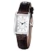 Produktbild JewelryWe Damenuhr Leder Rechteckige Uhr: Vintage Analog Quarz Armbanduhr Damen Braun PU Lederarmband Kleine Uhr mit Römischen Ziffern Zifferblatt & Silber Rechteck Gehäuse