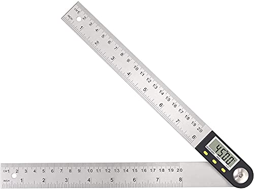 Règle de recherche d'angle en acier inoxydable robuste pour traçage 8"