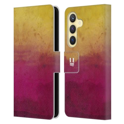 Carcasa de cuero Samsung S24 5G tipo libro Head Case Designs funda acuarela dura