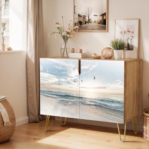 SIGNWIN Sideboard Buffet Cabinet, Kitchen Storage Cabinet with 2 Doors,