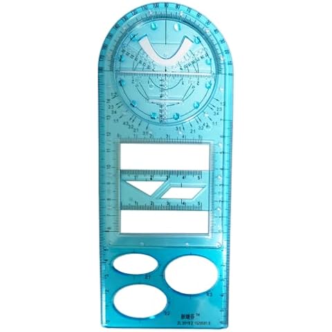 Multifunctional Geometric Ruler, Multifunction Mathematics Parallel Ruler Drawing Ruler for Drawing School Common Graphics Drawing Template Measuring Tool for Student School Office (High school) Cover